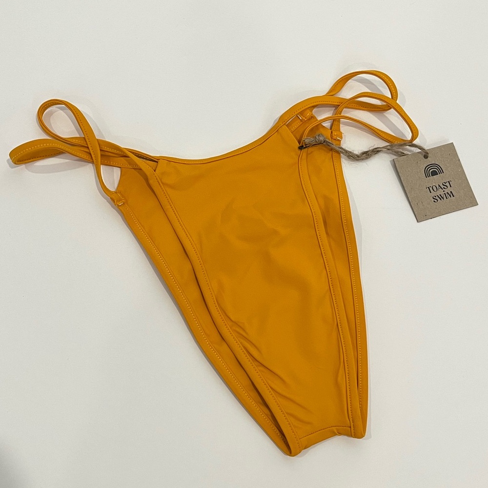 Toast Swim Women's Mustard Strappy Bikini Bottom